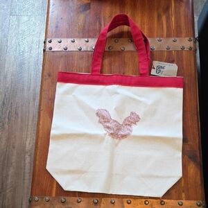 Charming Red and Cream Tote Bag